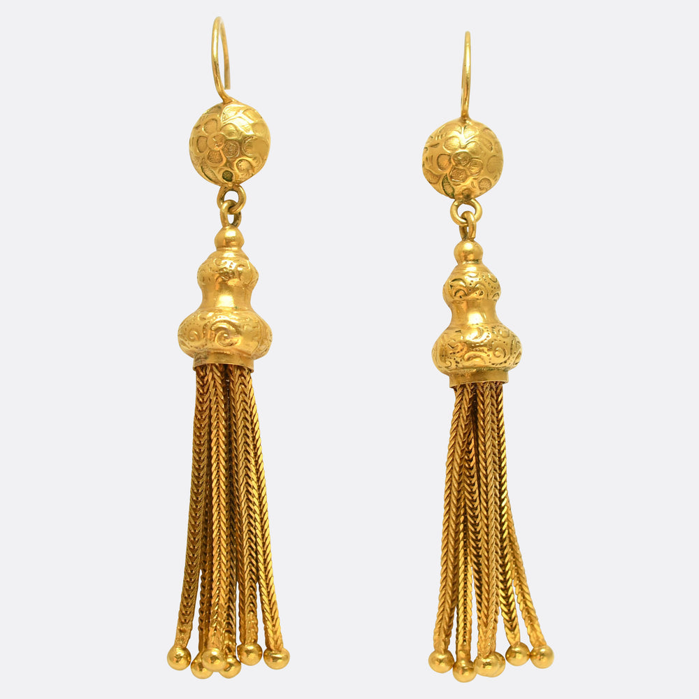 Victorian 15k Gold Tassel Earrings
