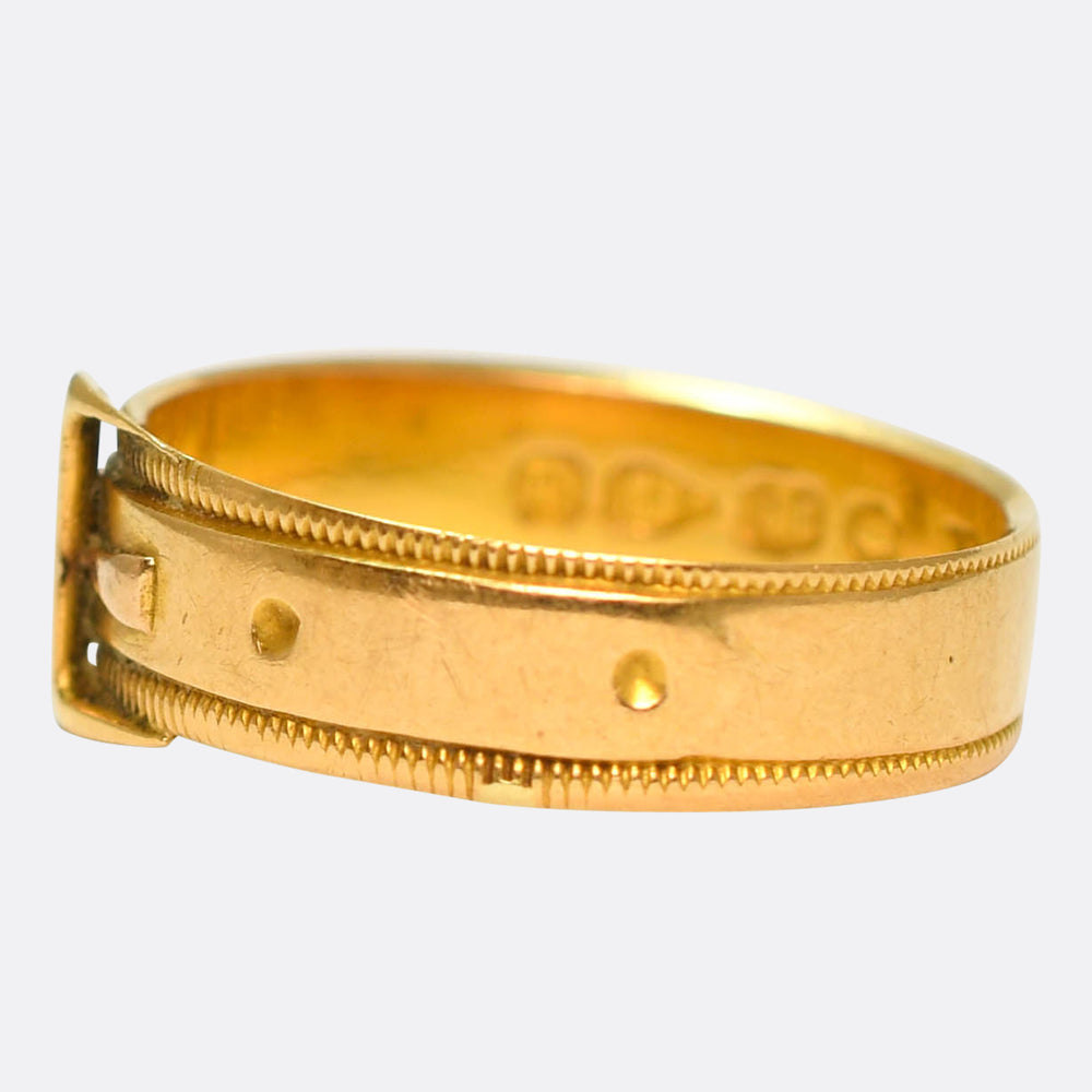 Victorian 18k Gold Buckle Ring