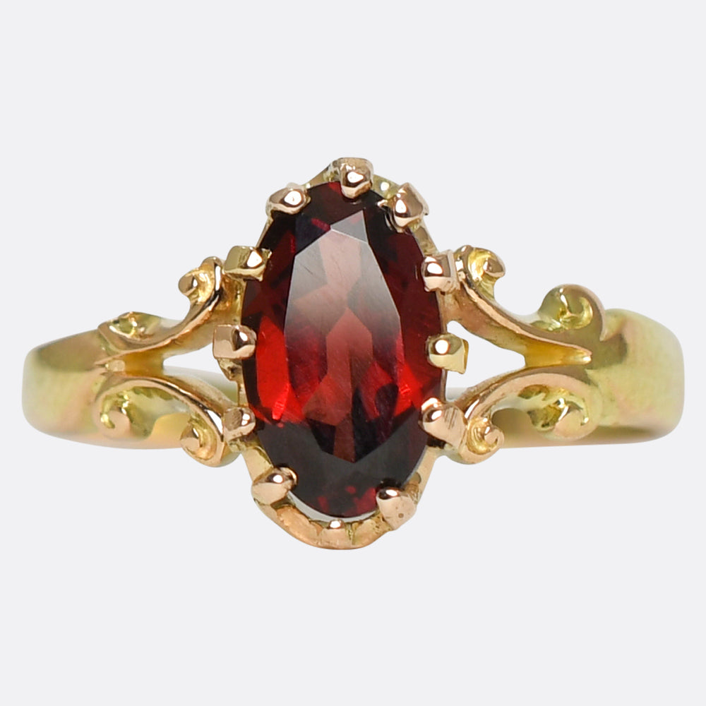 Victorian 2.02ct Garnet Solitaire Ring