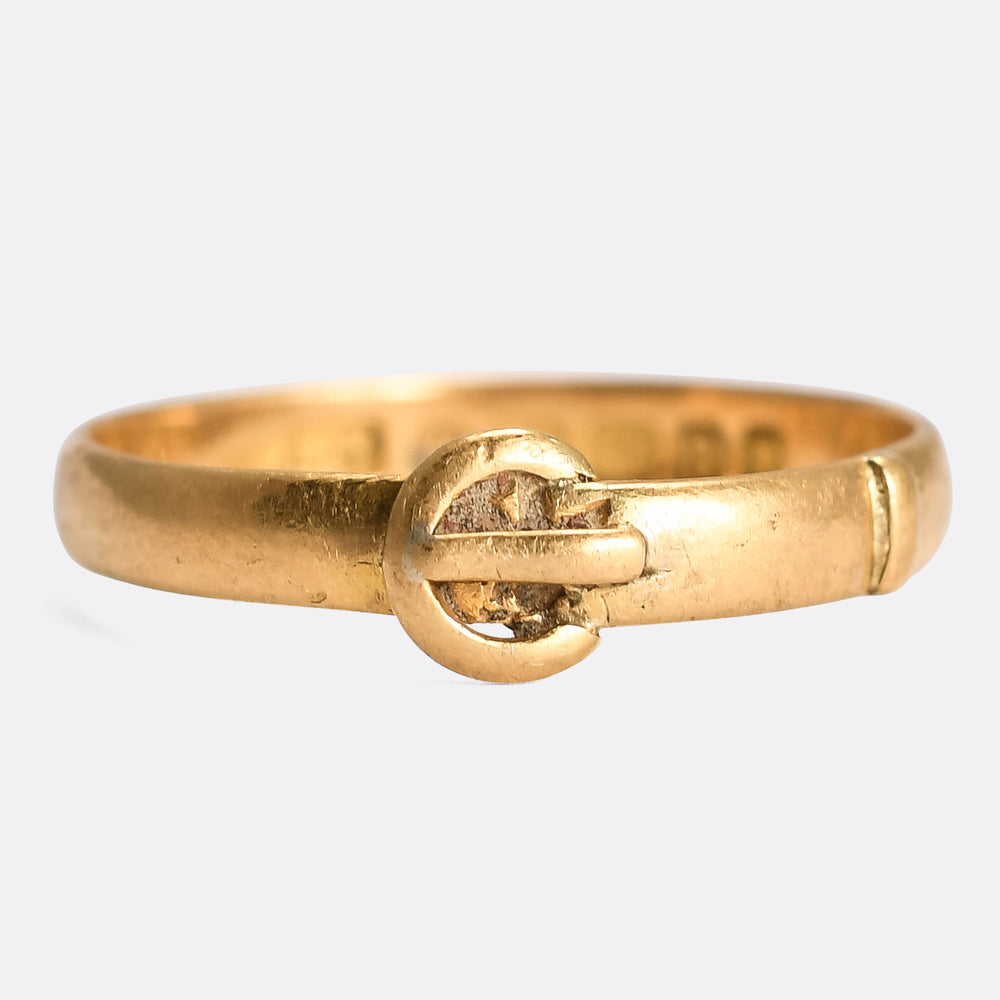 Victorian 22k Gold Slim Buckle Ring