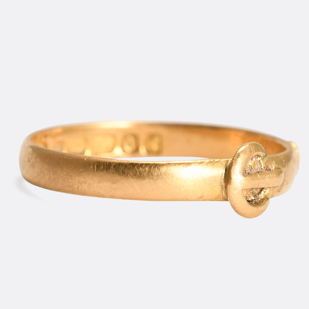 Victorian 22k Gold Slim Buckle Ring
