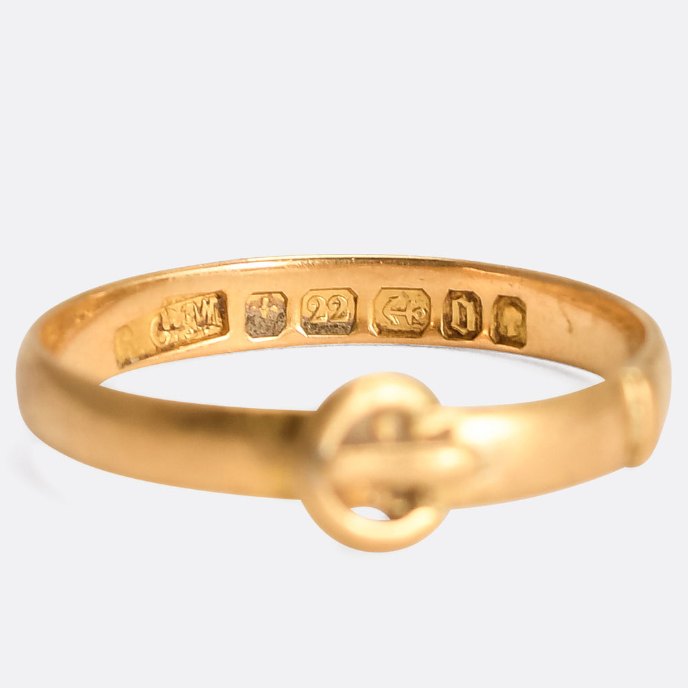 Victorian 22k Gold Slim Buckle Ring