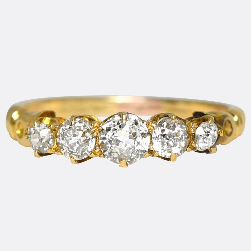 Victorian 5-Stone Diamond Half Hoop Ring