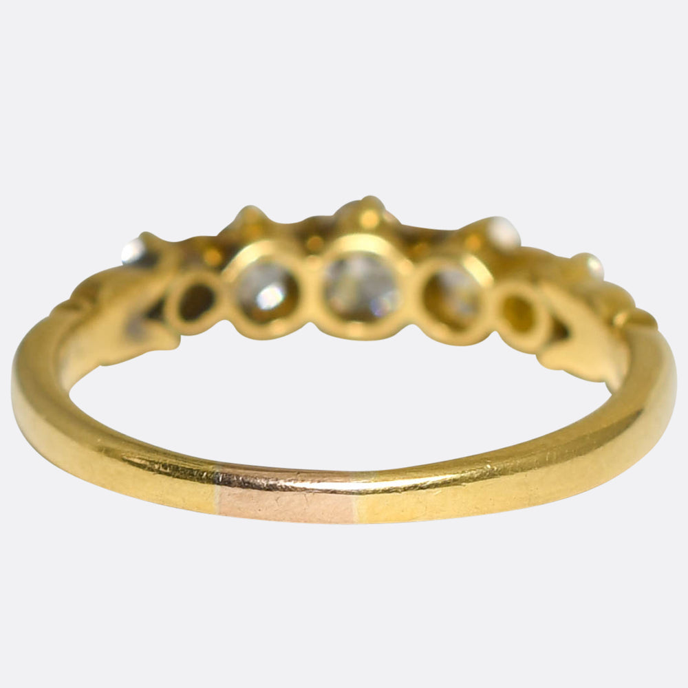 Victorian 5-Stone Diamond Half Hoop Ring