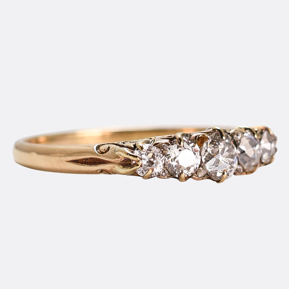 Victorian 5-Stone Old Cut Diamond Ring