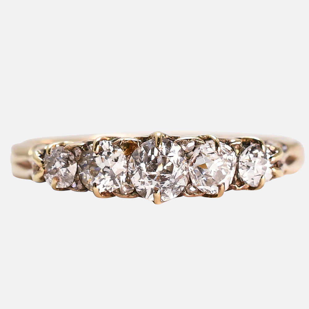 Victorian 5-Stone Old Cut Diamond Ring