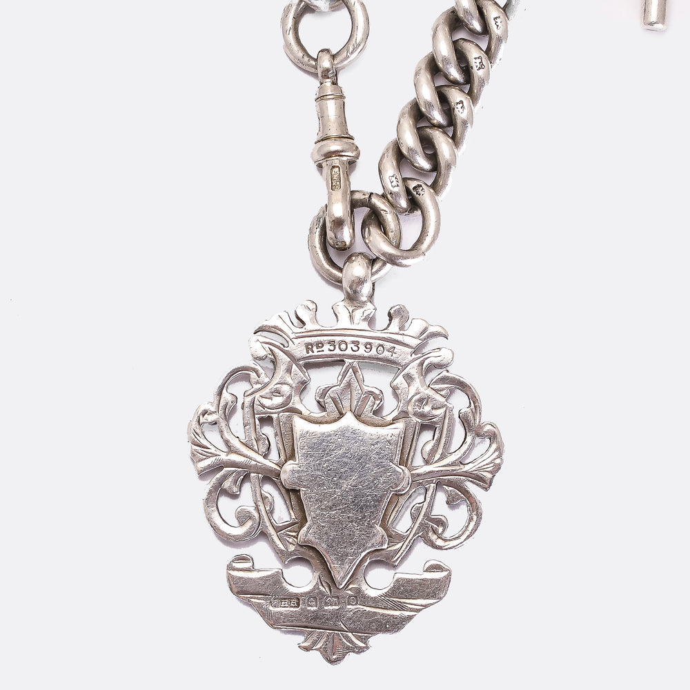 Victorian Albert Chain With T-Bar and Shield