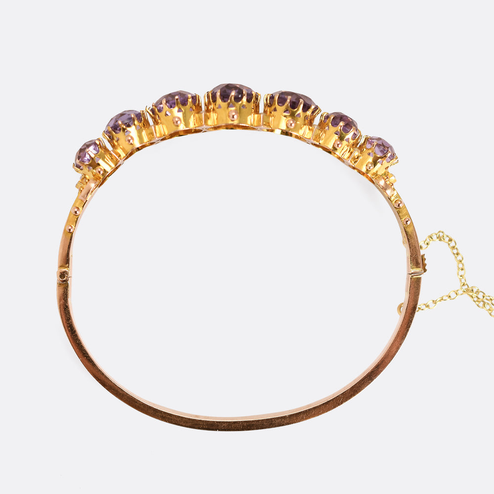 Victorian Amethyst & Pearl Bangle