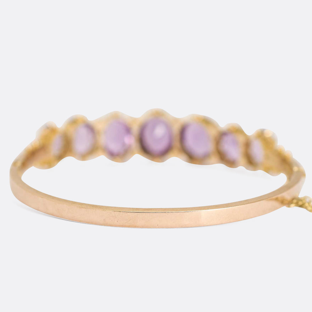 Victorian Amethyst & Pearl Bangle
