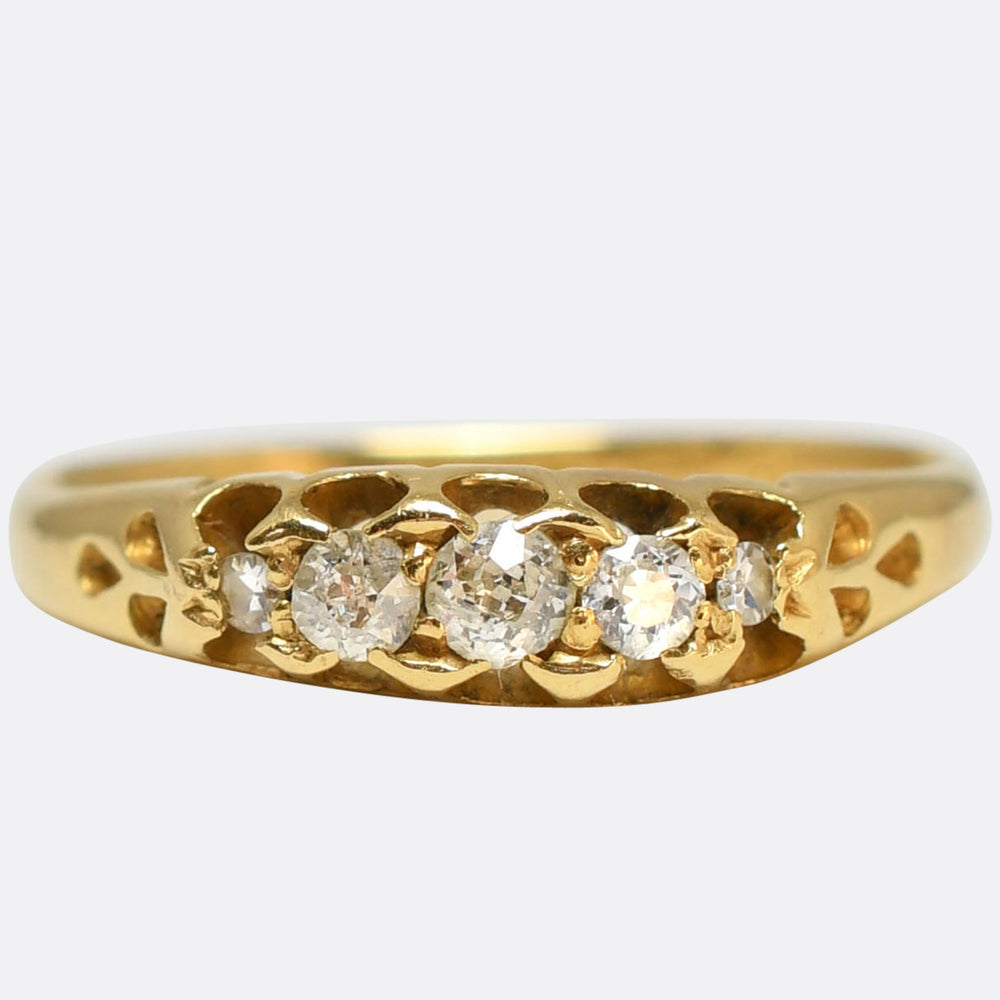 Victorian Diamond 5-Stone Boat Ring