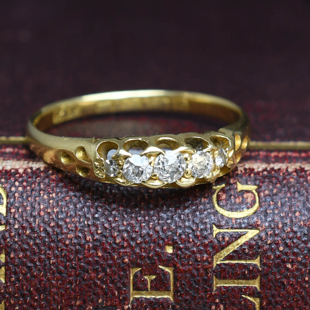 Victorian Diamond 5-Stone Boat Ring