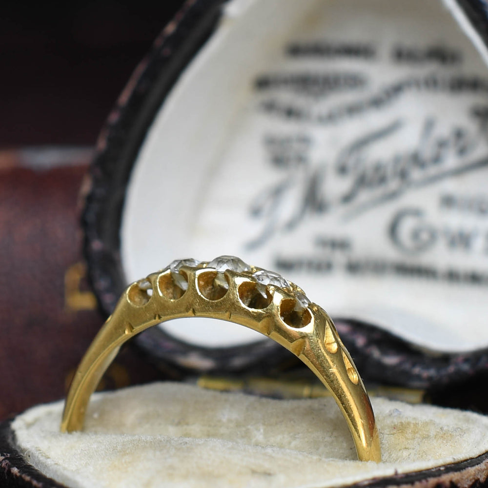 Victorian Diamond 5-Stone Boat Ring