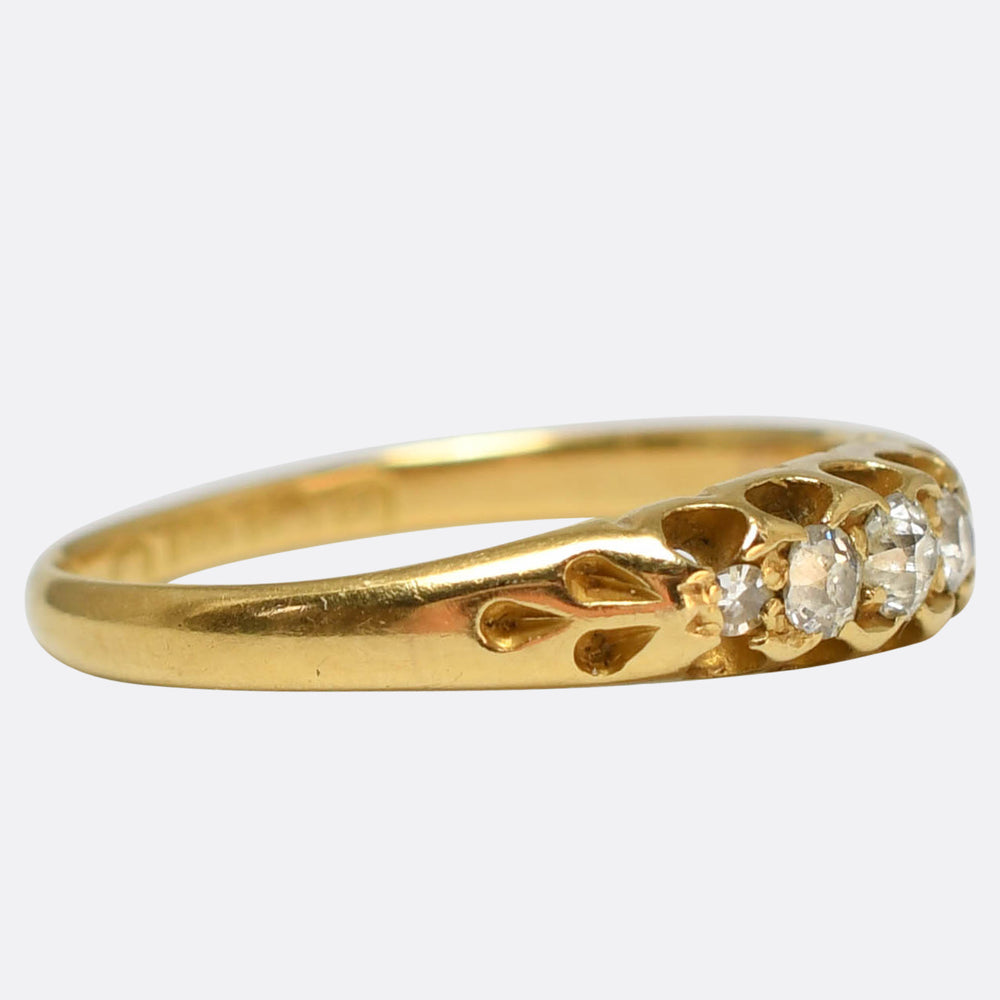 Victorian Diamond 5-Stone Boat Ring