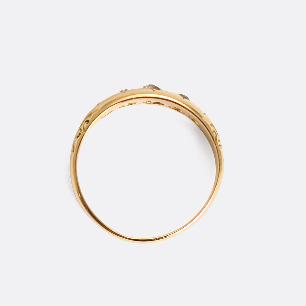 Victorian Diamond 5-Stone Star Gypsy Ring