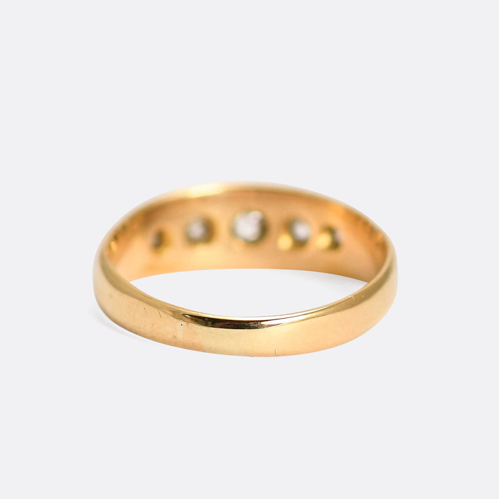 Victorian Diamond 5-Stone Star Gypsy Ring