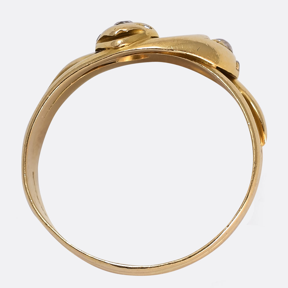 Victorian Diamond Double Snake Ring