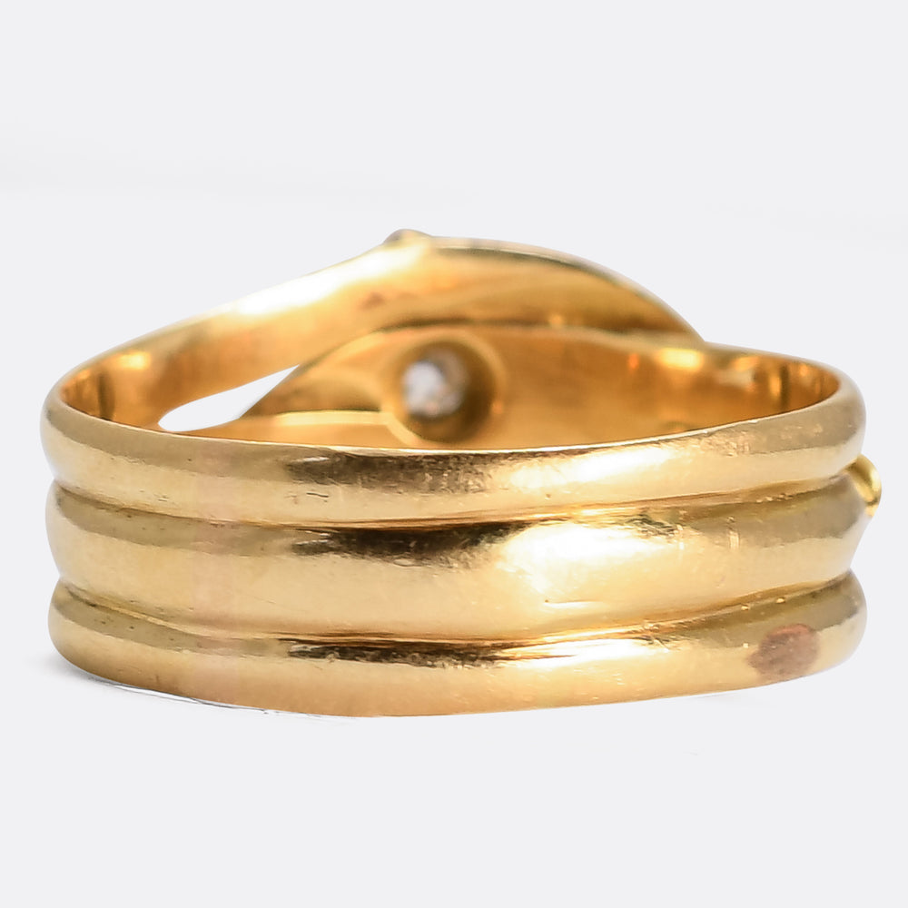 Victorian Diamond Double Snake Ring