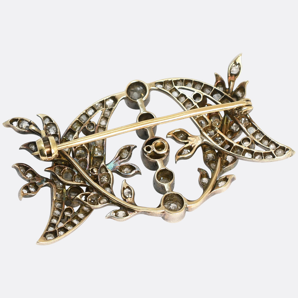 Victorian Diamond Floral Brooch