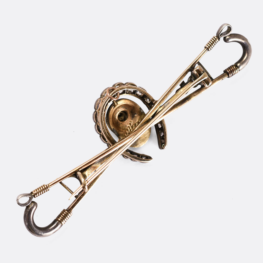 Victorian Diamond Horse & Jockey Brooch