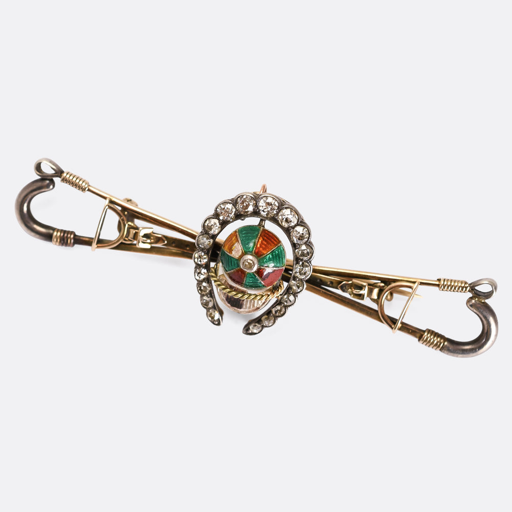 Victorian Diamond Horse & Jockey Brooch