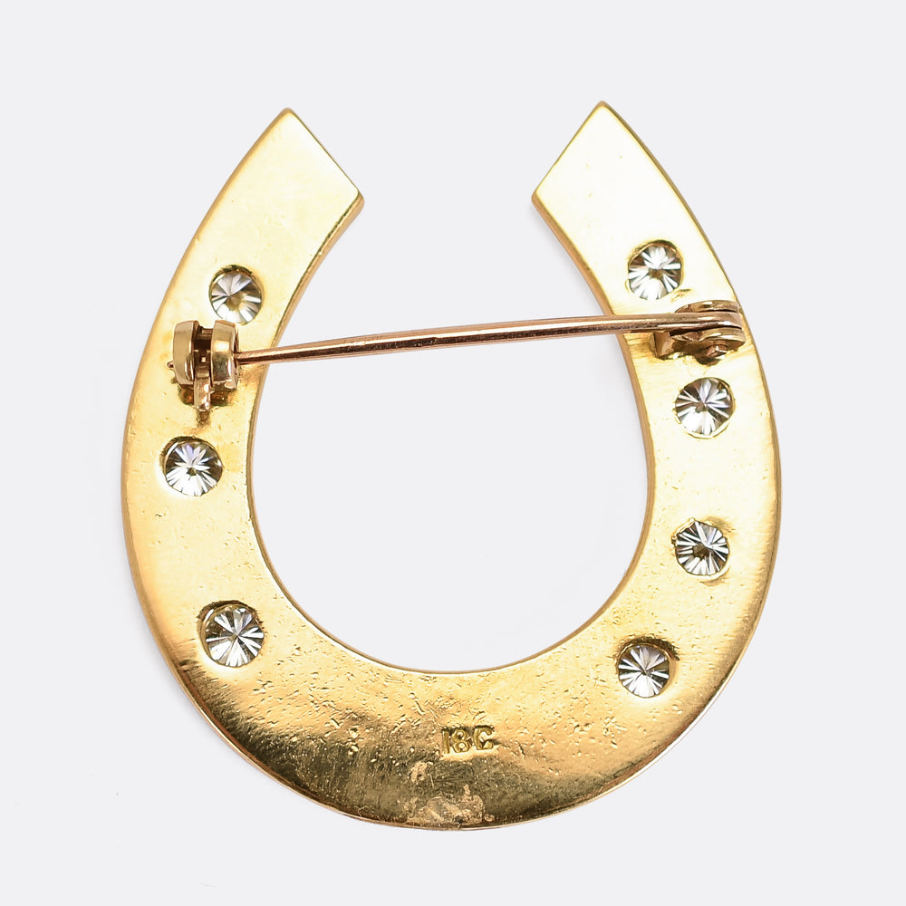 Victorian Diamond Horseshoe Brooch