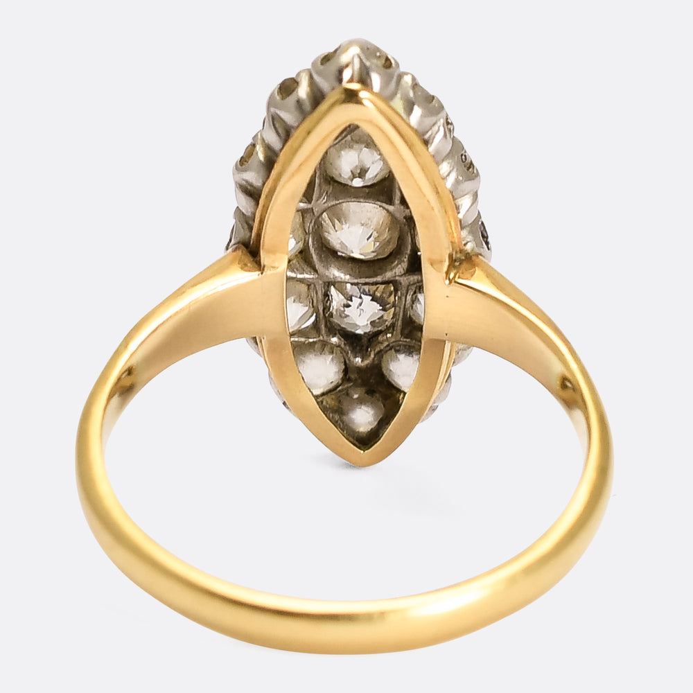 Victorian Diamond Marquise Cluster Ring