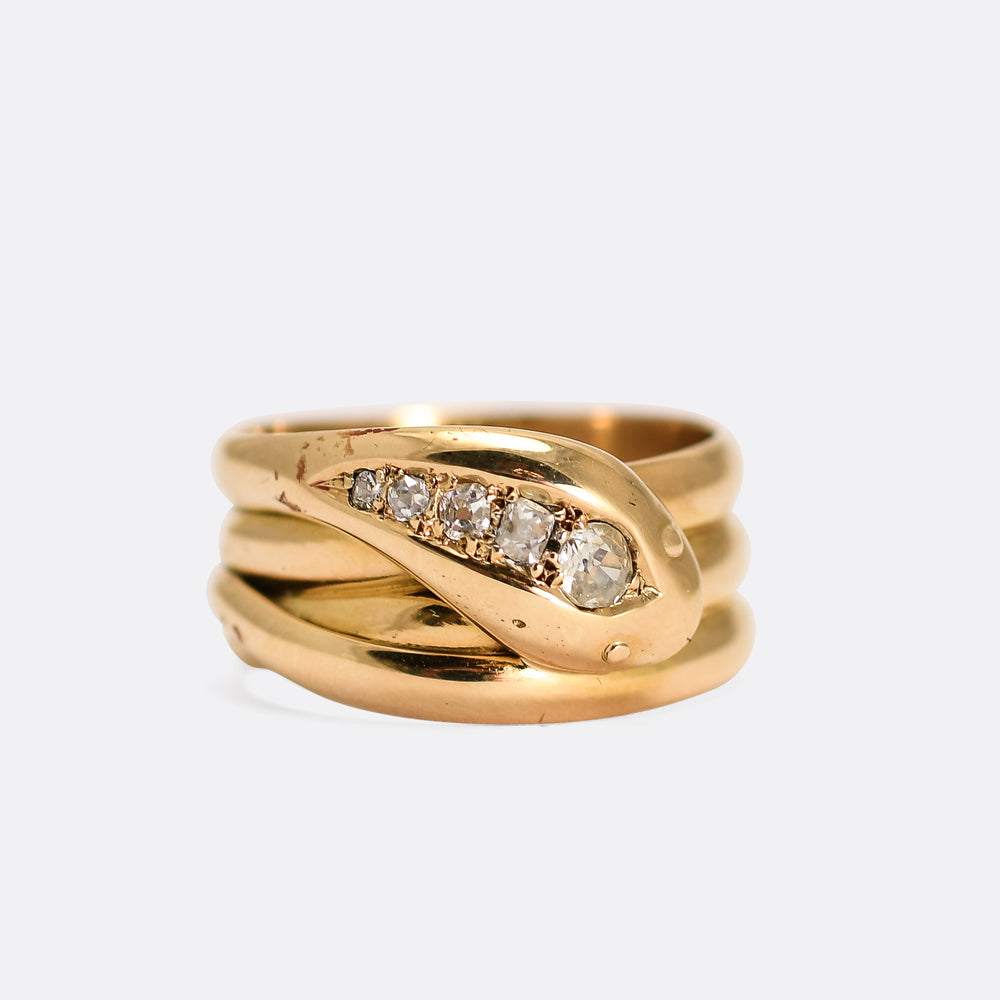 Victorian Diamond Serpent Ring