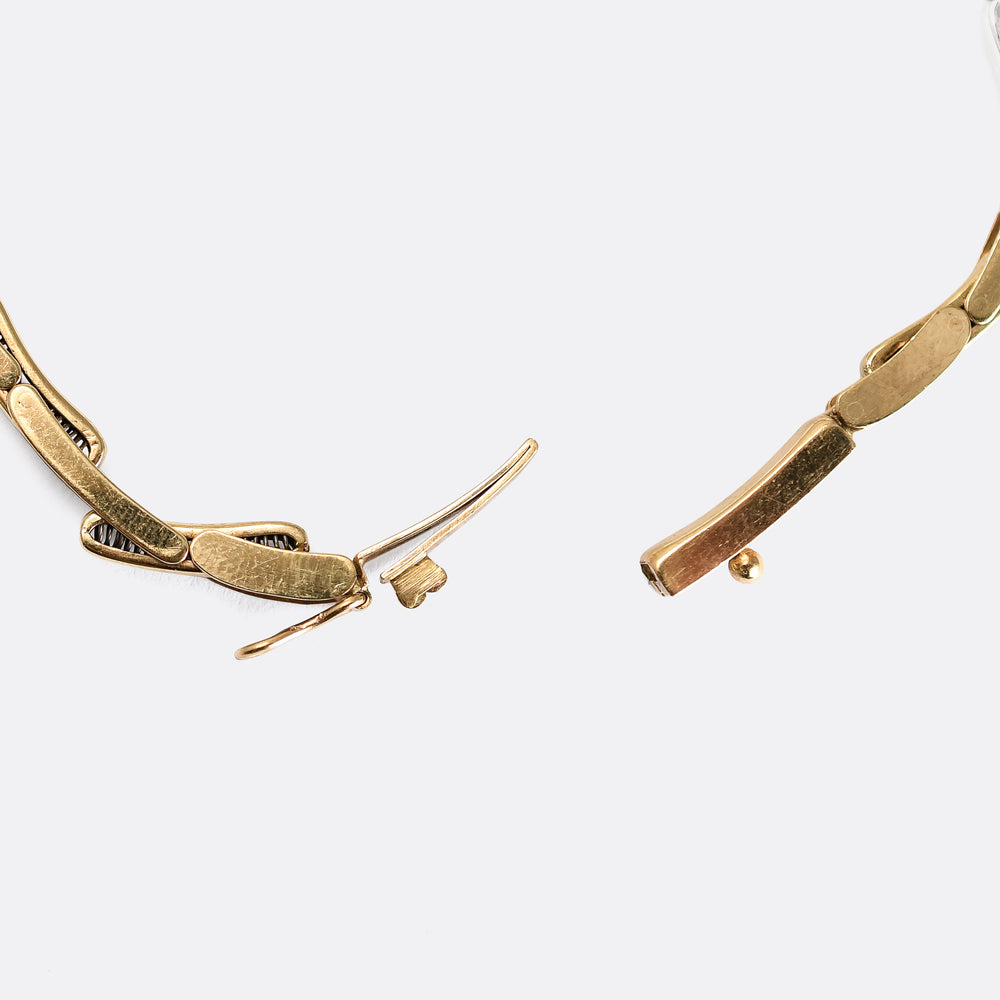 Victorian Diamond & Emerald Checkerboard Bracelet