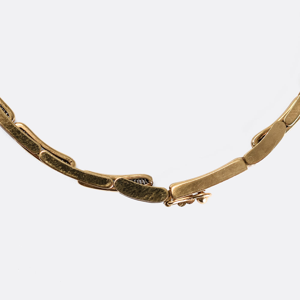 Victorian Diamond & Emerald Checkerboard Bracelet