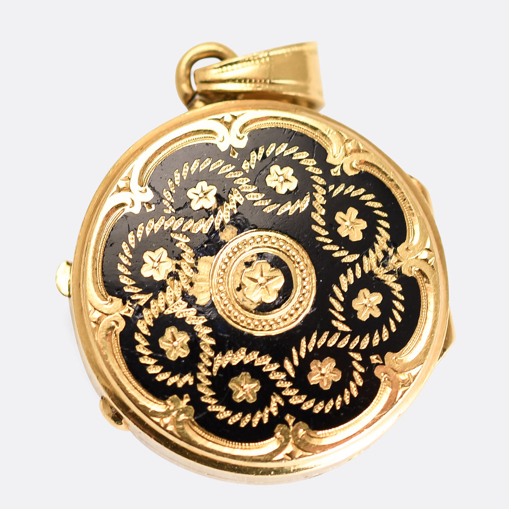 Victorian Diamond, Pearl & Enamel Family Locket