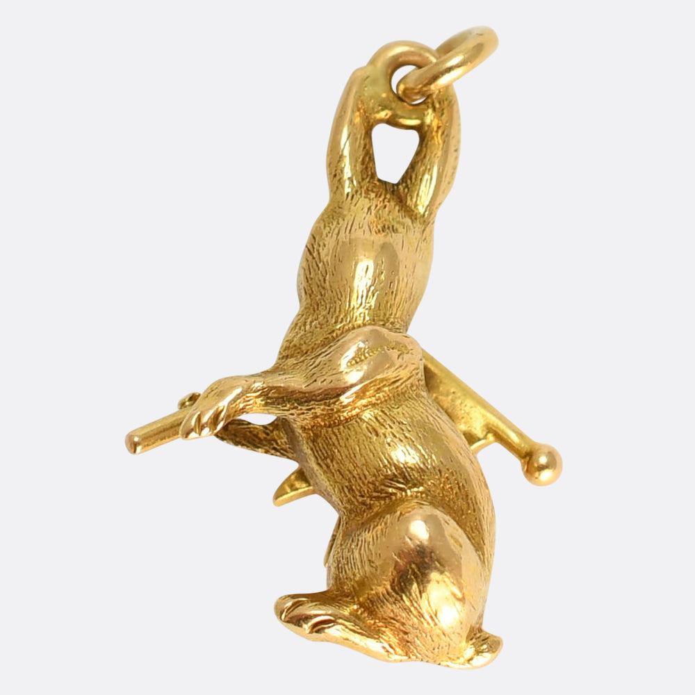 Victorian Diamond, Sapphire & Ruby Charm Hare & Flag Charm