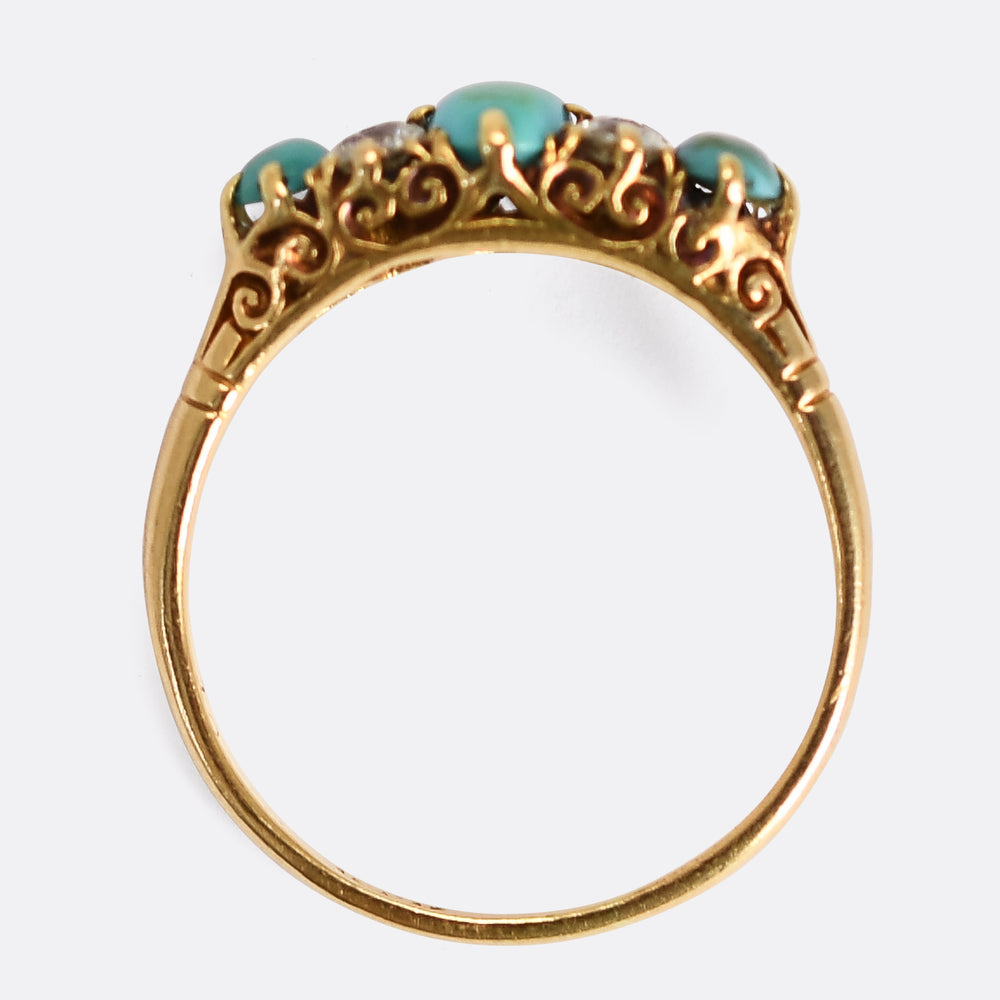Victorian Diamond & Turquoise Ring