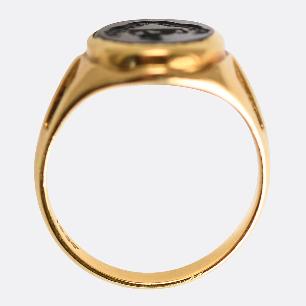 Victorian Do Not Despair Bloodstone Signet Ring