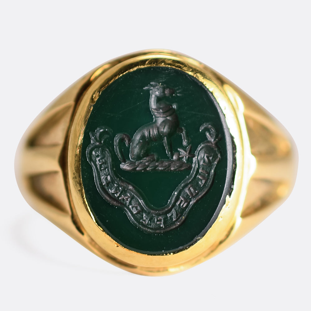 Victorian Do Not Despair Bloodstone Signet Ring