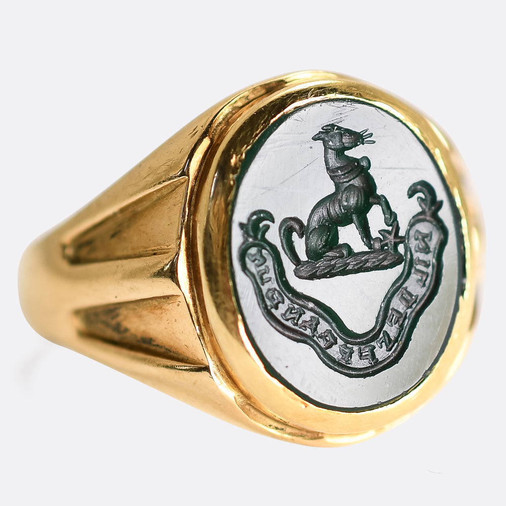 Victorian Do Not Despair Bloodstone Signet Ring