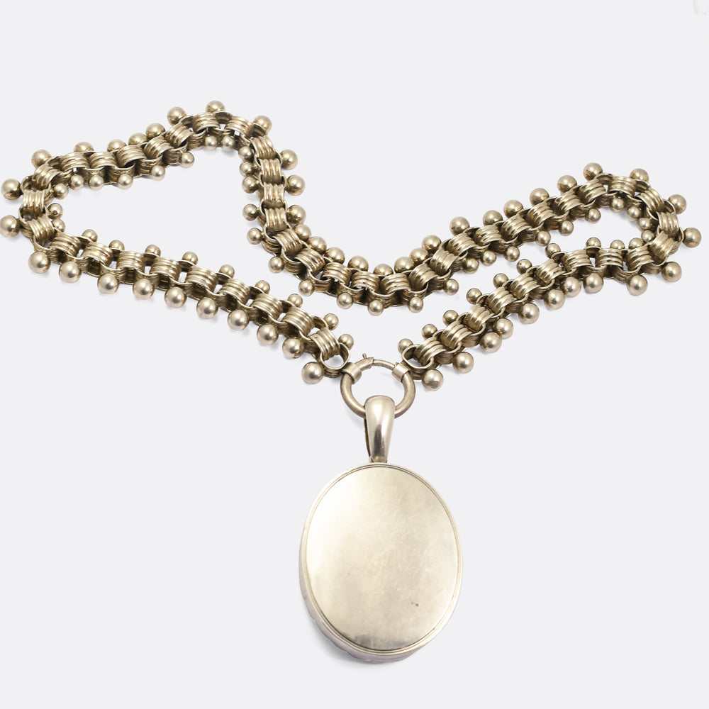 Victorian Enamelled Swallow Locket & Collar