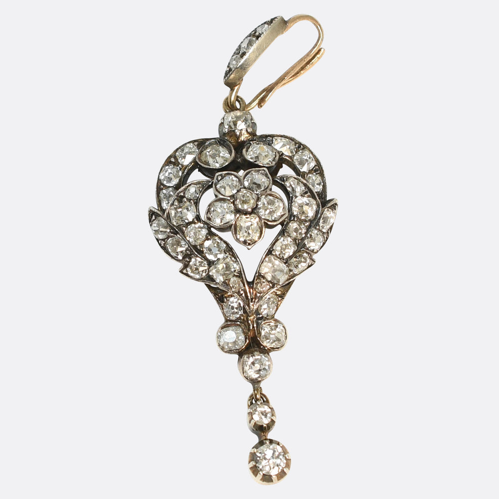 Victorian Floral Diamond Pendant