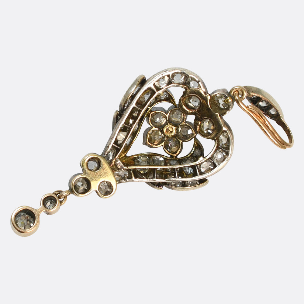Victorian Floral Diamond Pendant