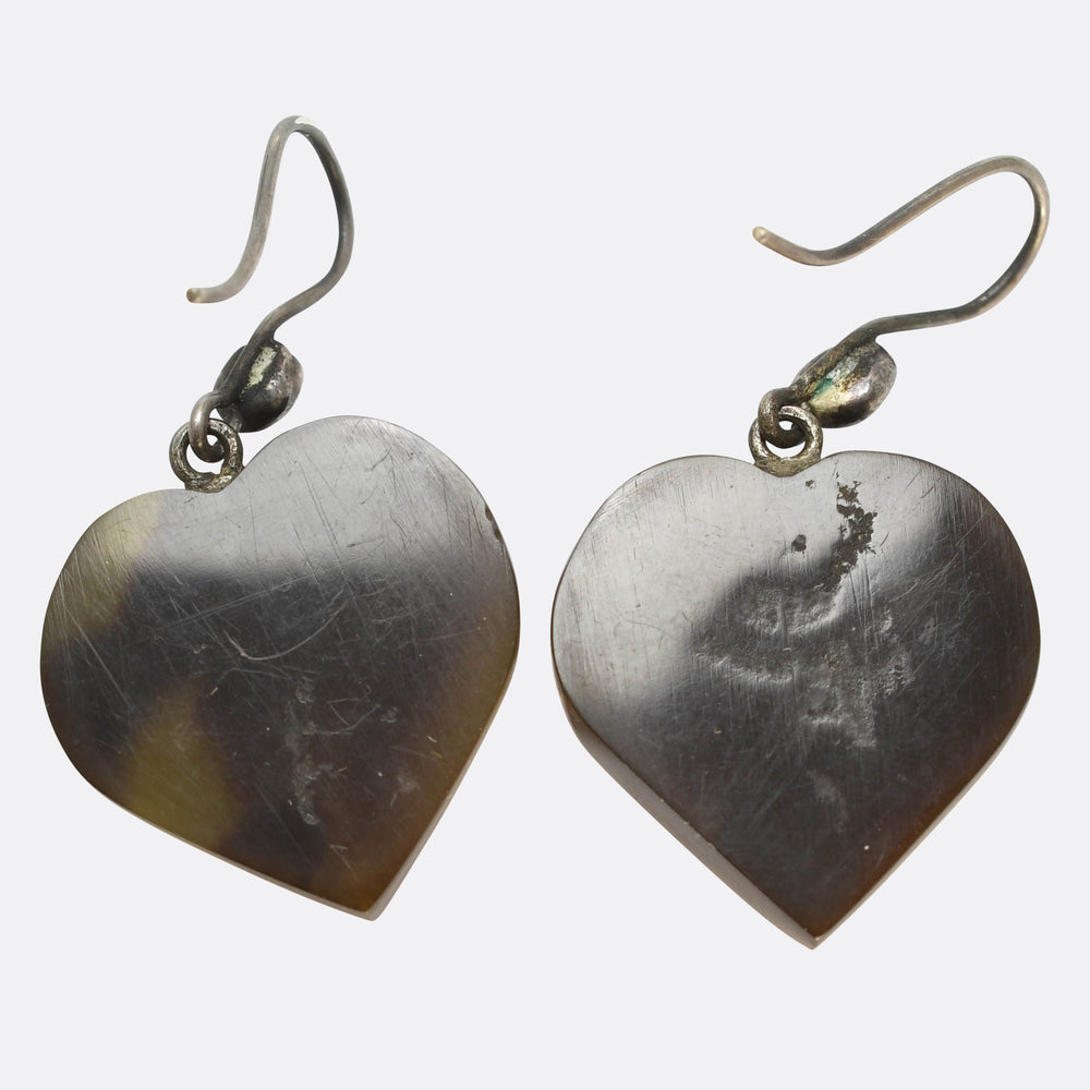 Victorian Floral Pique Heart Earrings