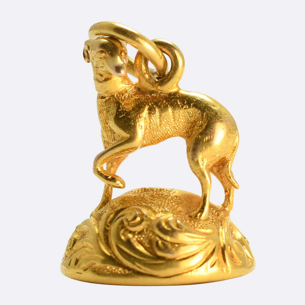 Victorian Fortune Favours the Bold Dog Fob Pendant