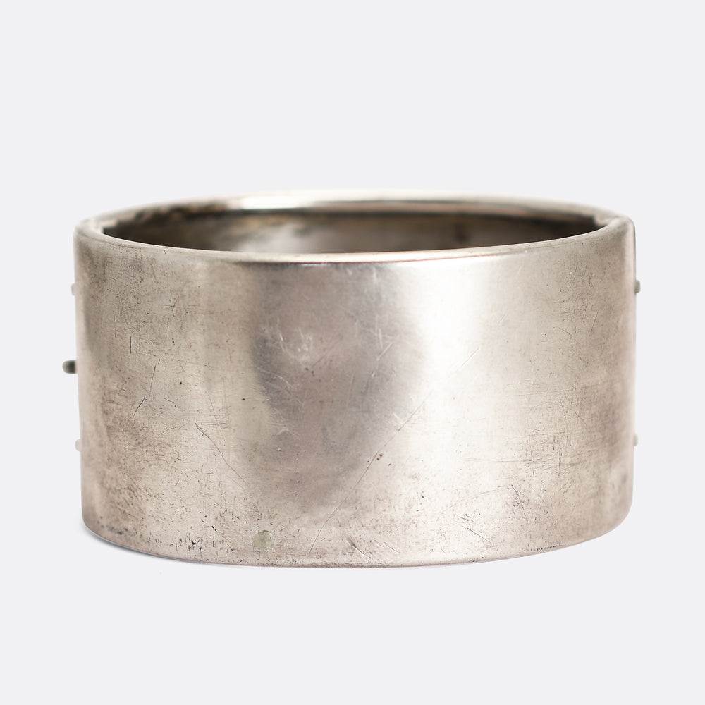 Victorian GOD BLESS YOU Sterling Silver Bangle