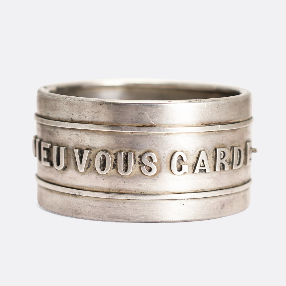 Victorian GOD BLESS YOU Sterling Silver Bangle