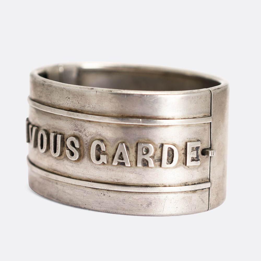 Victorian GOD BLESS YOU Sterling Silver Bangle