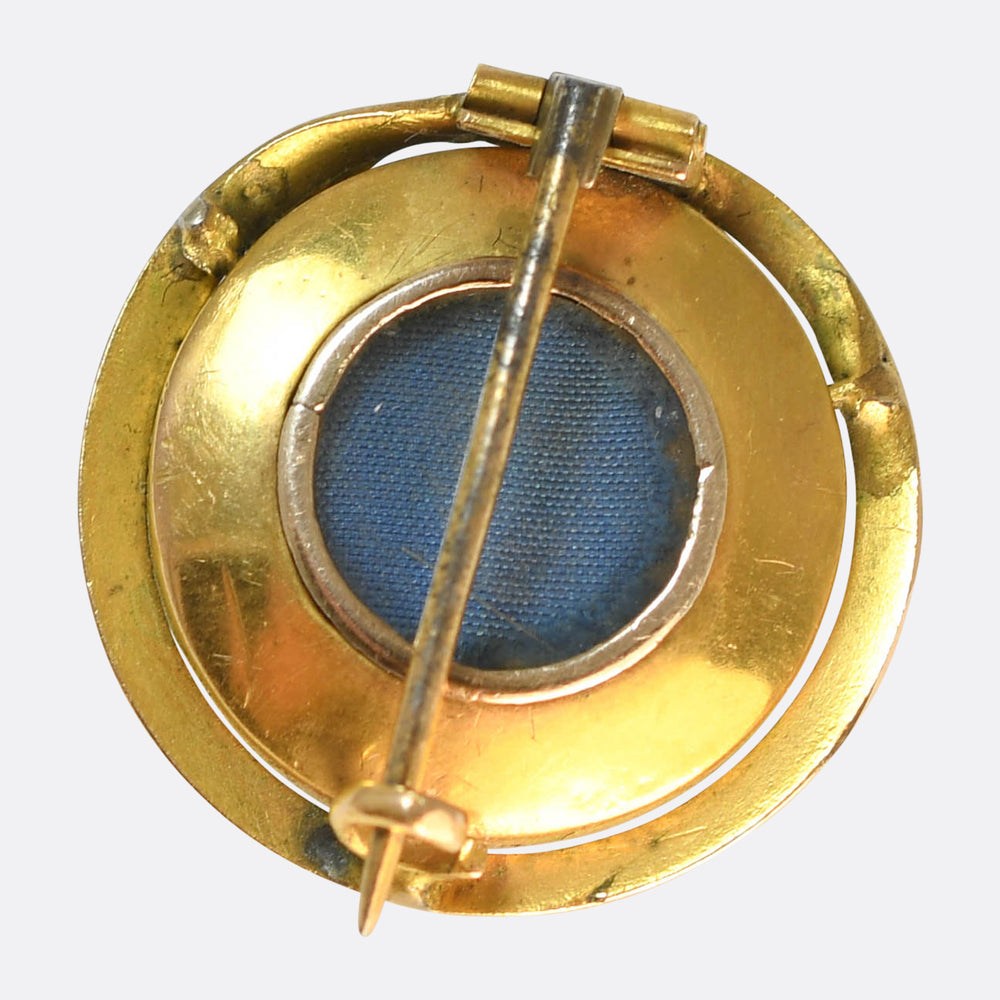 Victorian Garnet Cabochon Snake Locket Brooch