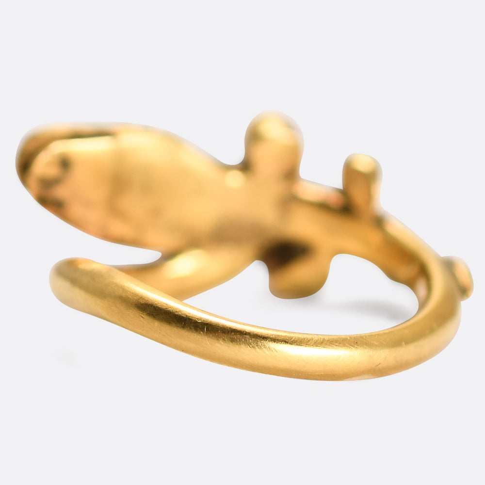 Victorian Garnet Coiled Snake Ring