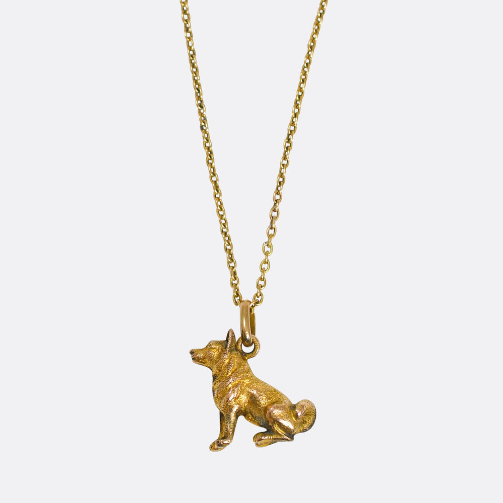Victorian Gold Alsatian Dog Charm