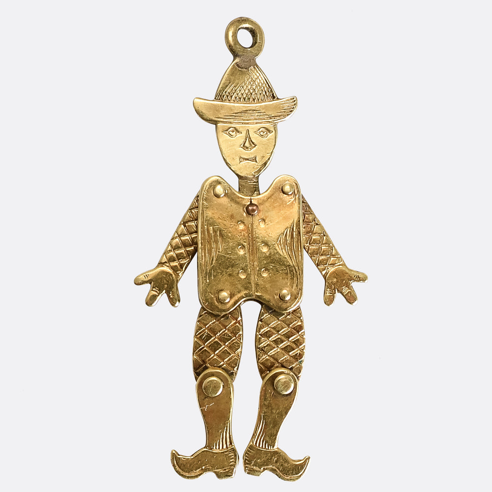 Victorian Gold Articulated Jester Pendant