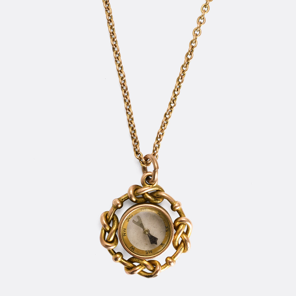 Victorian Gold Compass Pendant