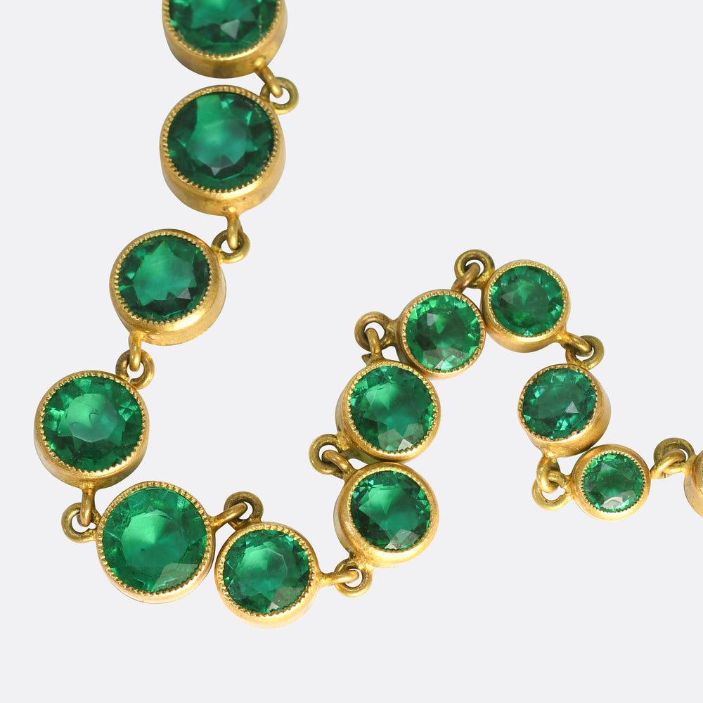 Victorian Green Paste Rivière Necklace