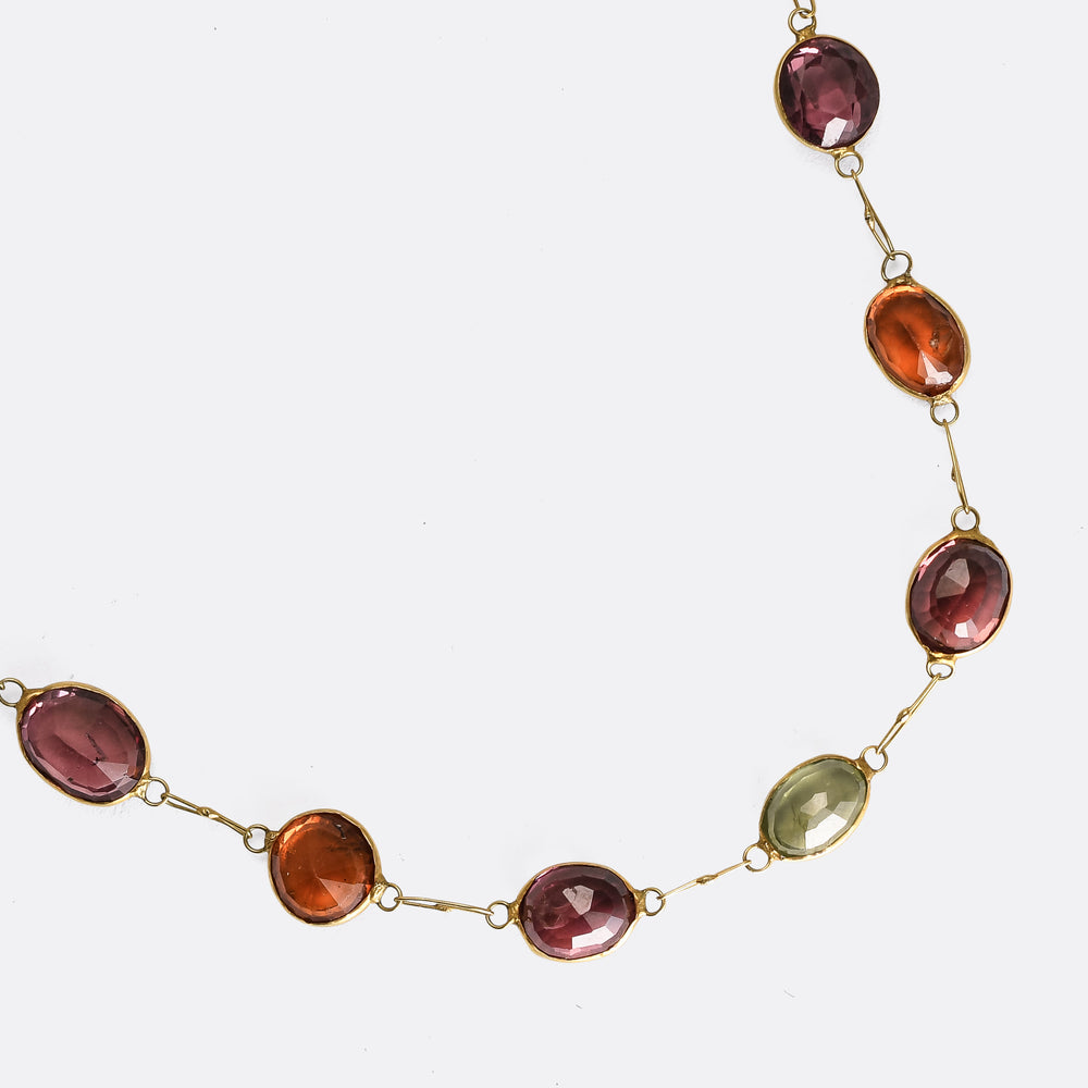 Victorian Harlequin Multigem Fringe Necklace